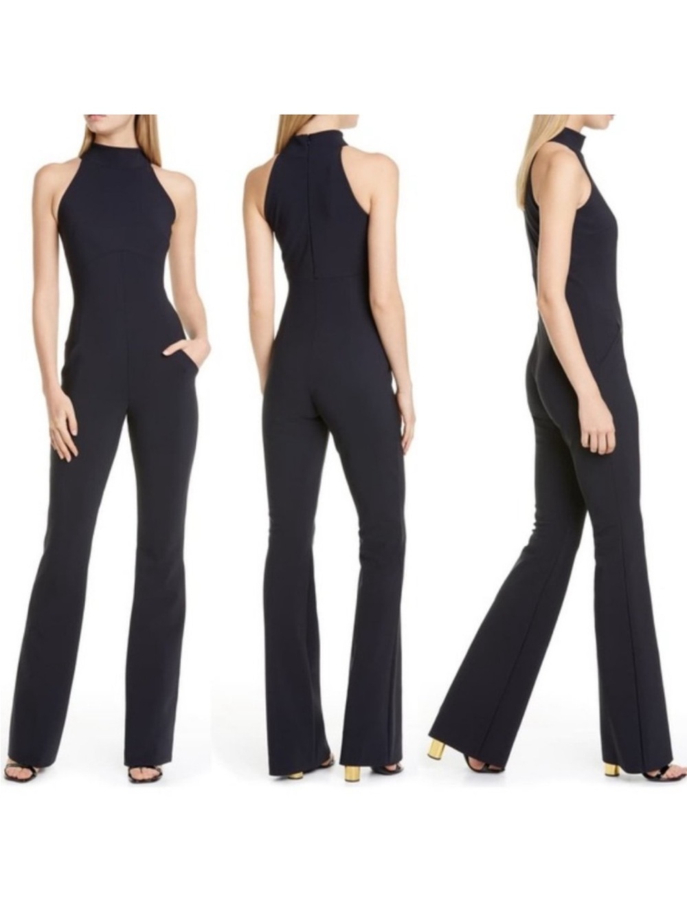 Chiara Boni La Petite Robe Black High-Neck Sleeveless embellished Jumpsuit 40/4
